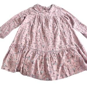 Buho girls floral tiered a-line light brown long sleeve dress 3 years
